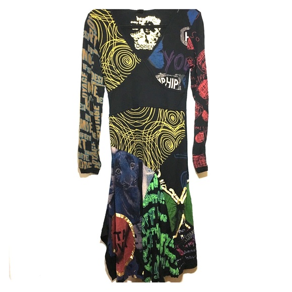 Desigual Dresses & Skirts - Desigual dress medium black pattern long sleeves